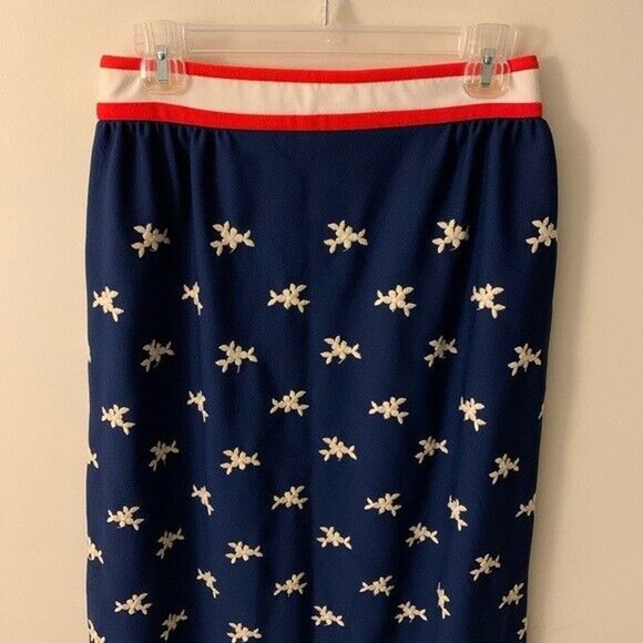 Vicky Vaughn ALine Skirt Vintage 1960s Flowers Patriotic Modest See Measurements - Picture 3 of 6